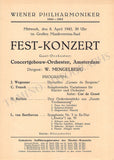 Mengelberg, Willem - Set of 5 Concert Programs Vienna 1934-1942