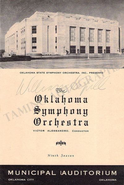 Kapell, William - Signed Program Oklahoma City 1946