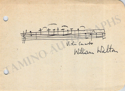 Walton, William - Autograph Music Quote Signed