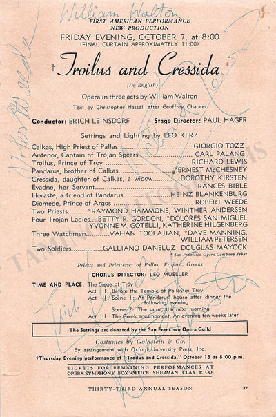 Walton, William & Others - Signed Cast Page 1955