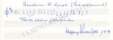 Sawallisch, Wolfgang - Double Autograph Music Quote Signed 1989