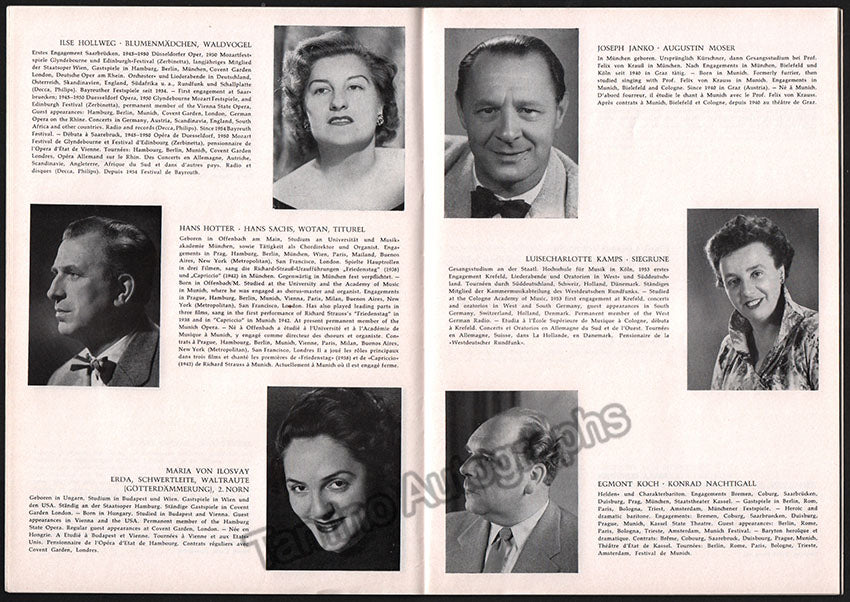 Bayreuth 1956 - Booklet Personnel Bayreuth Festival Guide – Tamino