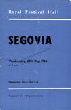 Segovia, Andres - Signed Program London 1964