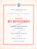 Rubinstein, Artur - Boult, Adrian - Signed Program London 1954