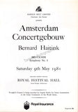 Haitink, Bernard - Signed Program London 1981