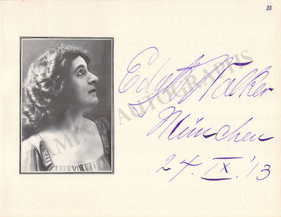 Walker, Edyth - Signed Album Page + Photograph