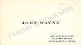 Wayne, John - Signed Personal Card 1960