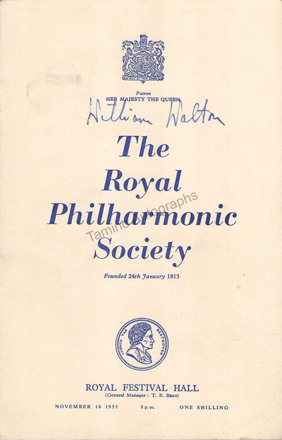 Walton, William - Signed Program London 1955