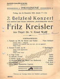 Kreisler, Fritz - Autograph Note + Program 1923