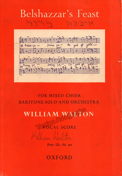 Walton, William - Signed Printed Vocal Score "Belshazzar´s Feast"