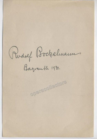 Bockelmann, Rudolf - Signed Album Page, Bayreuth 1931