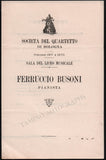 Busoni, Ferruccio - Program Lot 1912-1914