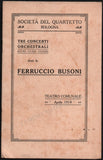 Busoni, Ferruccio - Program Lot 1912-1914