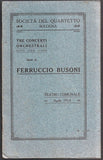 Busoni, Ferruccio - Program Lot 1912-1914