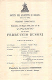 Busoni, Ferruccio - Program Lot 1912-1914