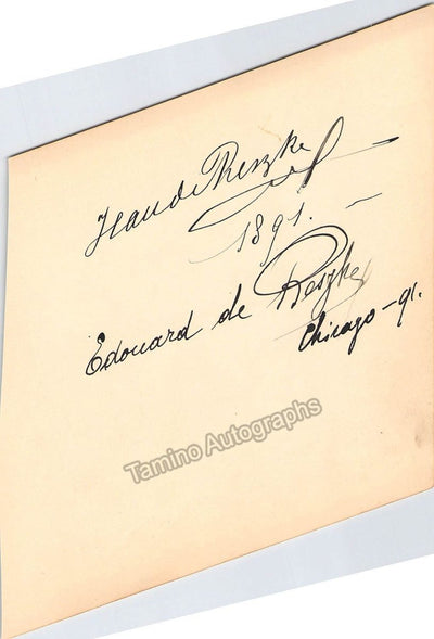 De Reszke, Jeand and Edouard - Signatures in Album Leaf