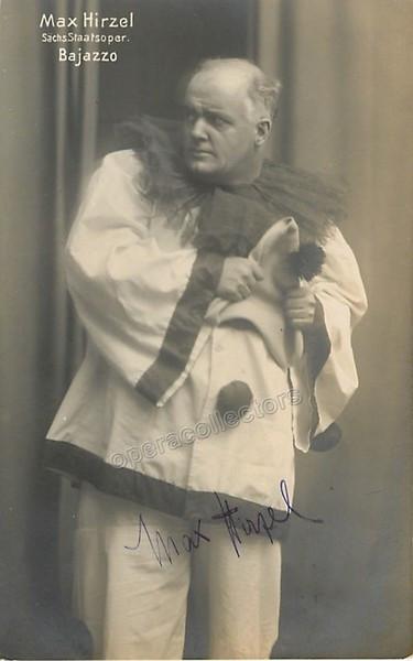 Hirzel, Max - Signed Photo as Canio in Pagliacci