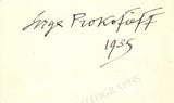 Prokofiev, Sergei - Signature 1935 and Photo