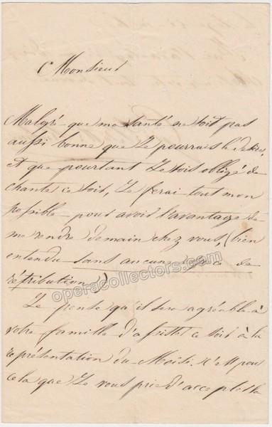 Rubini, Giovanni Battista - Autograph Letter Signed