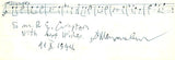 Shostakovich, Dimitri - Autograph Music Quote Signed 1974