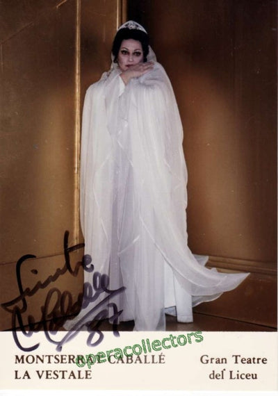 Caballe, Montserrat - Signed Photo in La Vestale