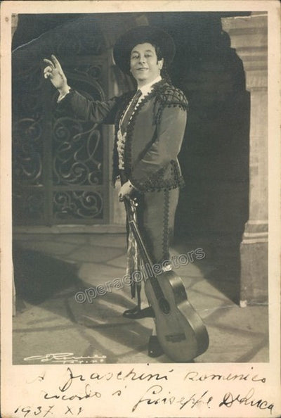 De Luca, Giuseppe - Signed photo as Figaro in Il Barbiere di Siviglia