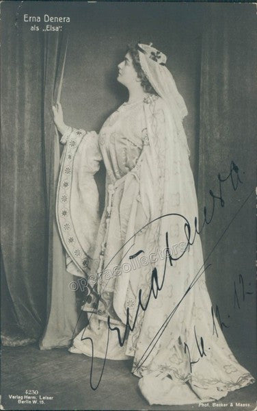 Denera, Erna - Signed Photo Postcard in Lohengrin 1912