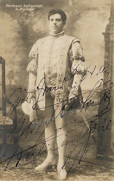 Jadlowker, Hermann - Signed Photo as the Duke in Rigoletto 1917