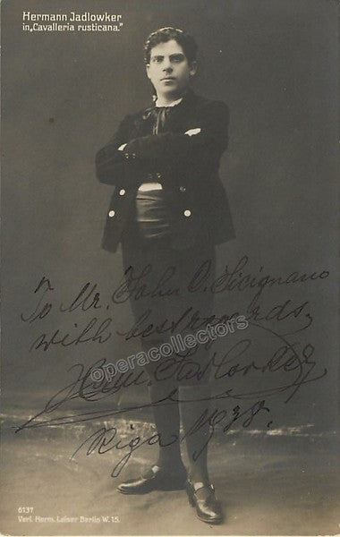 Jadlowker, Hermann - Signed Photo in Cavalleria Rusticana