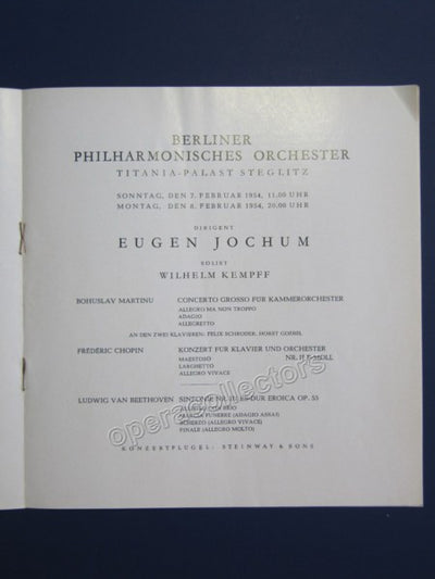 Kempff, Wilhelm and Jochum, Eugen - Program 1954