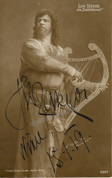 Slezak, Leo - Signed Photo as Tannhauser 1919