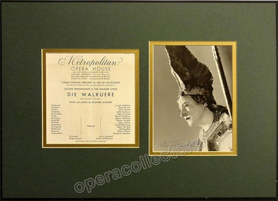 Traubel, Helen - Signed photo as Brunnhilde + Program Clip