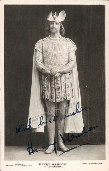 Wendon, Henry - Signed photo as Lohengrin